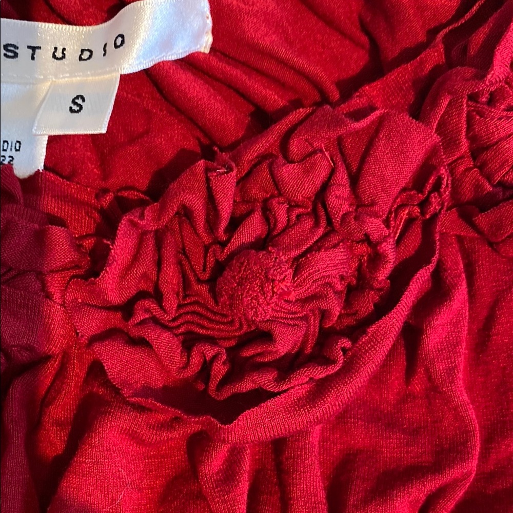 Max Studio Red Ruched Mini Sundress - Picture 9 of 11